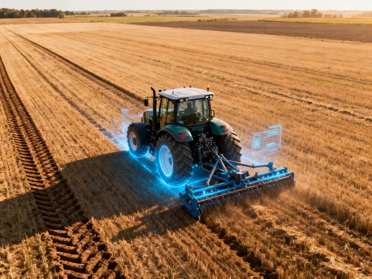 Nowoczesny ciągnik wykorzystujący zaawansowane technologie napędu na polu