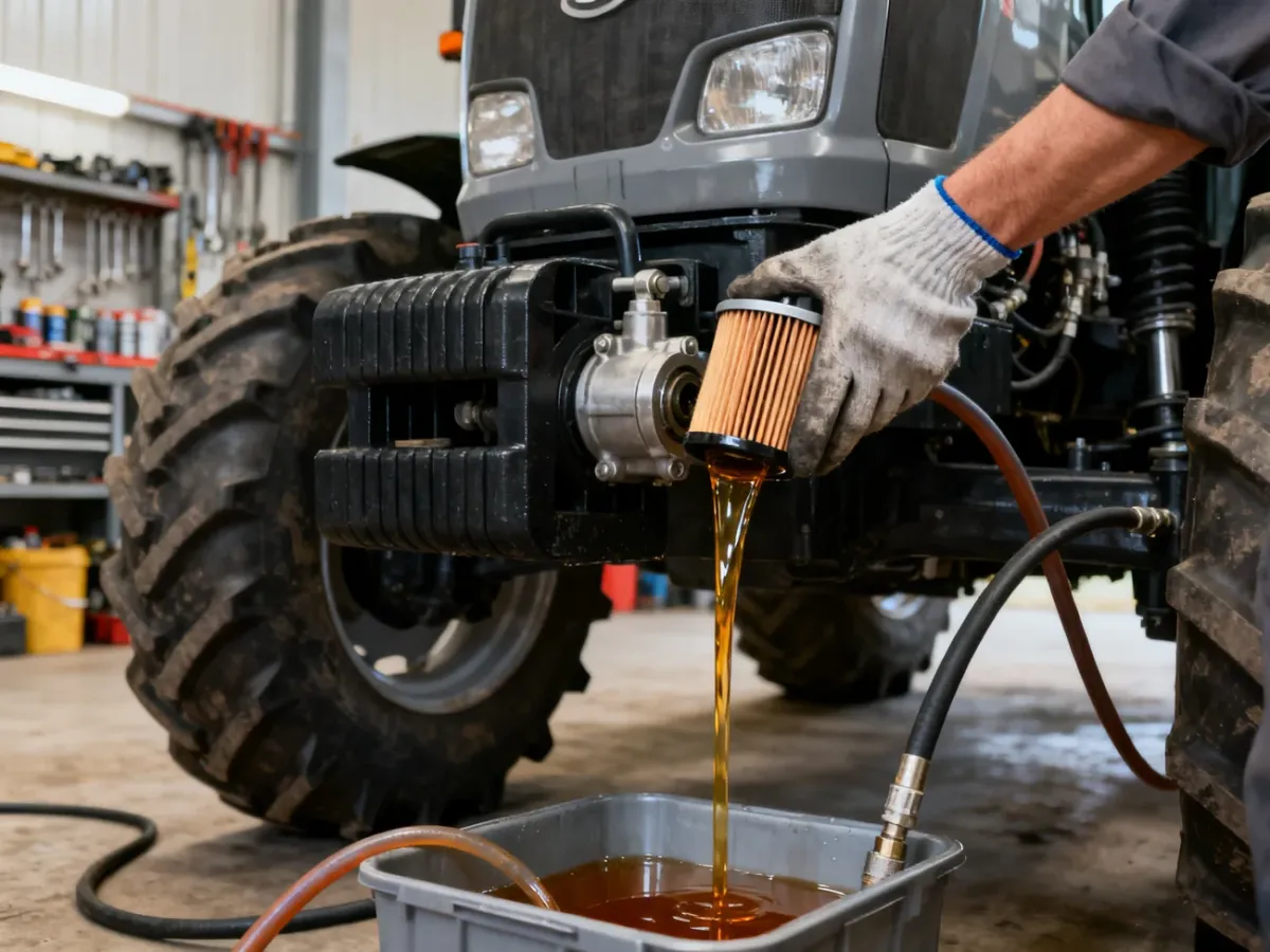 Wymiana filtra i oleju hydraulicznego w ciągniku rolniczym