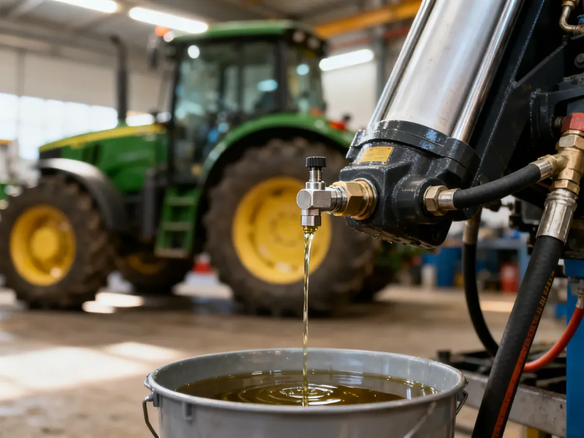 Odpowietrzanie siłownika hydraulicznego ciągnika przez zawór odpowietrzający