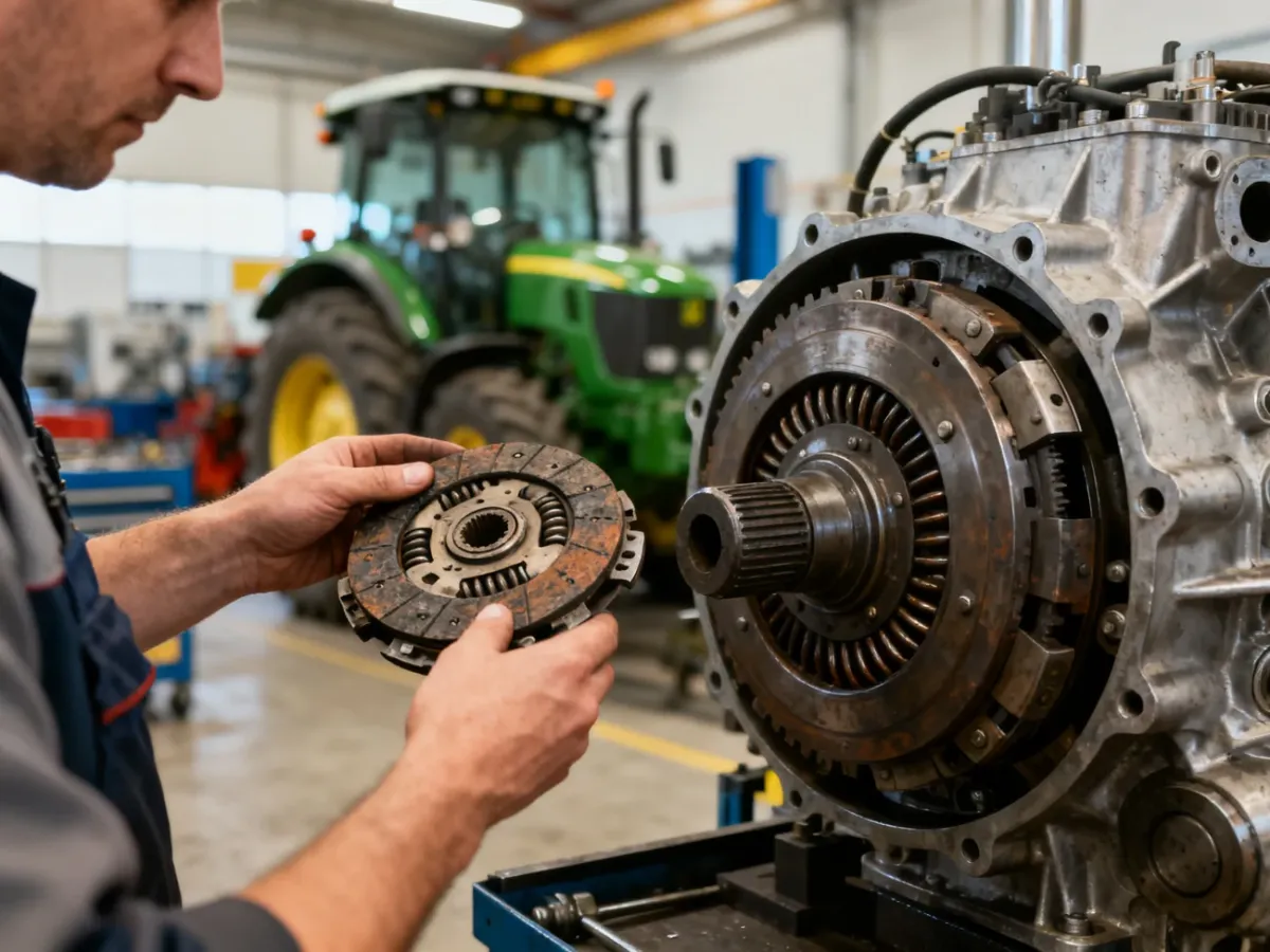Mechanik sprawdzający sprzęgło i przekładnię nowoczesnego ciągnika