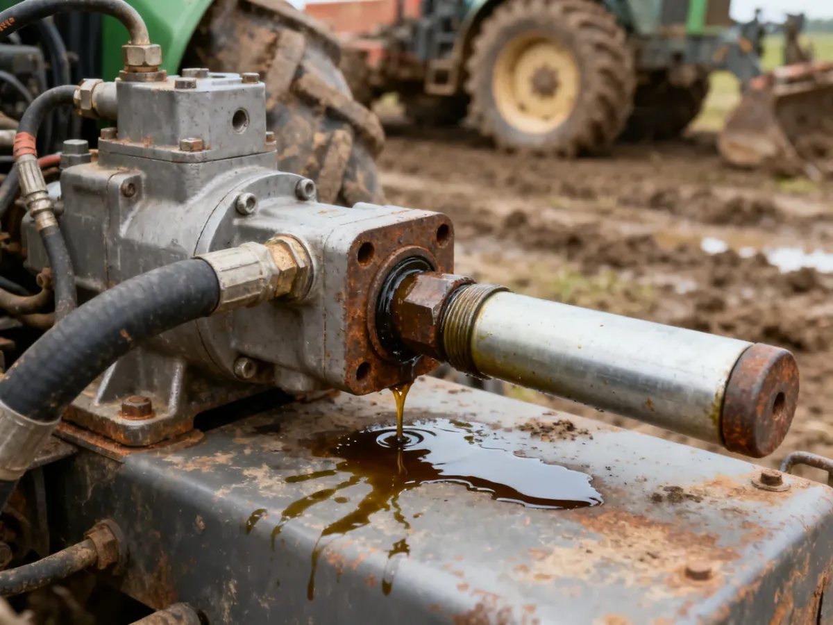 Inspekcja hydrauliki i wycieku oleju w używanym ciągniku